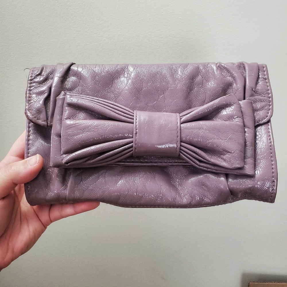 Muted Lavender Bow Clutch